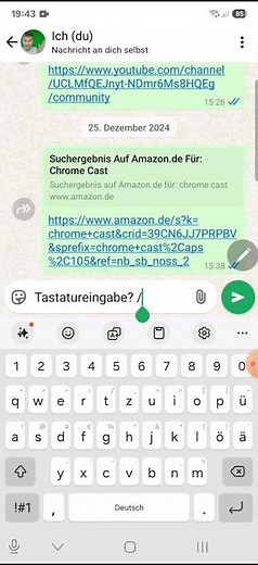 Spracheingabe in Textfeldern bei bei Android Samsung S25 Ultra. Mikrofon ymbol