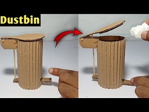 🦶 I Built a Working Mini Dustbin From Cardboard! How to make A Cardboard Dustbin