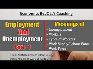 Employment and Unemployment class 12 | Employment Class 12 Indian Economy | Employment Chapter