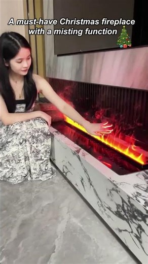 Simulated flame intelligent atomizing fireplace.#lamp #light #led