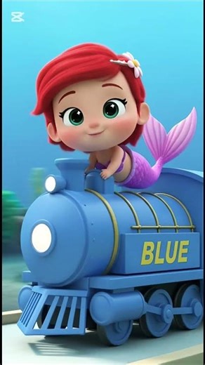 Color Train Song 🚂 | Mermaid Kids Rhyme#kidsshorts #mermaidlove