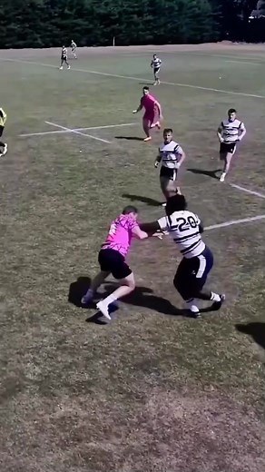 Unstoppable Rugby Player vs. Boxer: Intense Tackle Moment