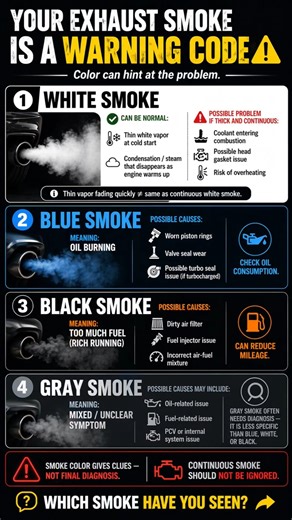 ⚠️ YOUR EXHAUST SMOKE IS A WARNING CODE