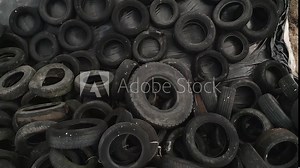 Tire tyre rubber pile heap dump recycle