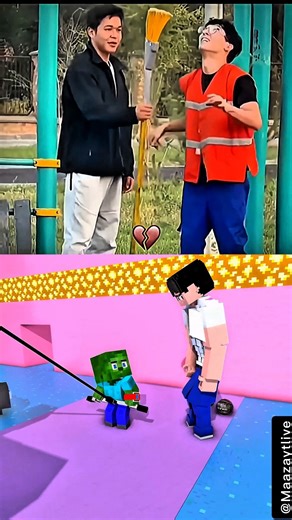 Rumi dares Jinu to try Zombie's cable machine...😱😂 #minecraft #shorts #viral #sigma