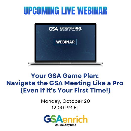 Getting ready for GSA 2025? Join Dr. Rita Hu, ESPO chair, for insider tips to help you feel confident, connected, and prepared to make the most of your GSA experience - whether it’s your first meeting or your fifth. #GSA2025 https://bit.ly/492thUM | Gerontological Society of America