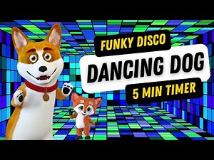 Dancing Disco Dog Countdown Timer 5 Minutes with Funky Music