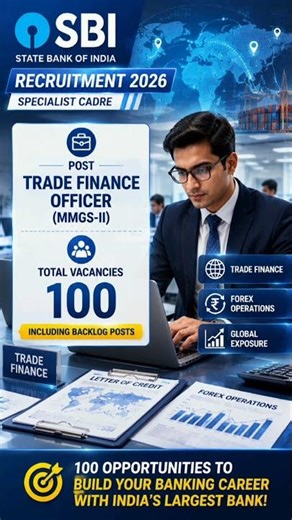 SBI Recruitment 2026 🔥 100 Trade Finance Officer Vacancies | Apply Online Now