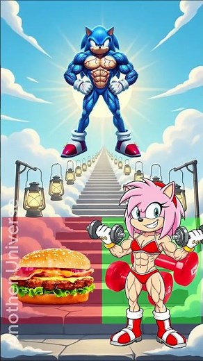 Amy Rose Built Muscle! Sonic Can’t Believe His Eyes! From Burgers to Biceps: Amy Rose Became Strong!