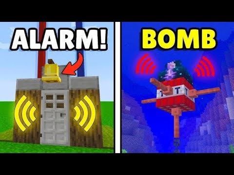 Top 10 Redstone Hack / you don't know (minecraft) Easy to made Alarm, Cannon, kitchen,auto light l