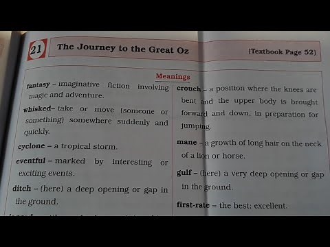 Std. 5 English Lesson 21 The journey to the Great Oz Digest's Answers Maharashtra Board