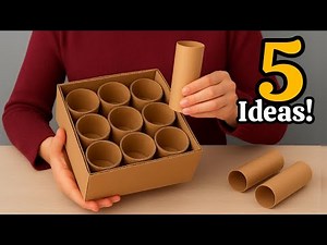 !Cardboard Magic: 5 Transform Rolls & Boxes into Elegant Home Decor | DIY Upcycling Ideas