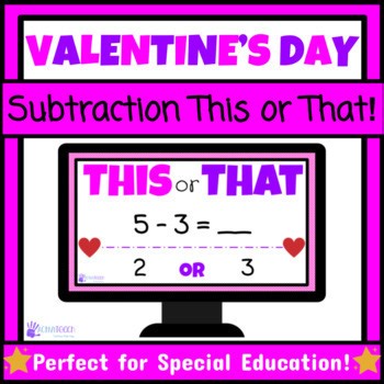 No Prep Valentine’s Day Math Game | Simple Subtraction Google Slides Activity