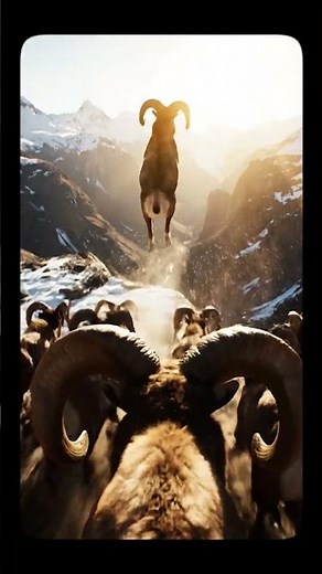 Ram POV: Wild Mountain Sprint in 8K! 🐏⛰️⚡ #Wildlife #Nature #Cinematic