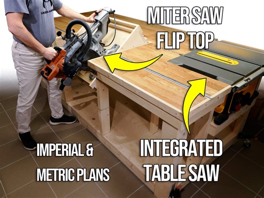 Workbench Plans With Flip-top Miter Saw & Table Saw Integration – Step-by-step Imperial and Metric Digital Plans With Video Tutorial - Etsy Australia