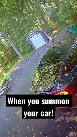 Driverless Car is summoned out of my garage! Summon on a Tesla X. #tesla #summontesla