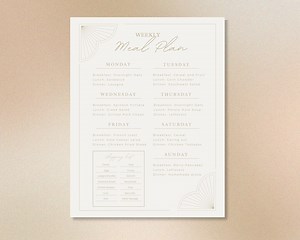 Printable Weekly Meal Plan Template | Digital Meal Planner | Weekly Planner | Meal Planning Tool | Kitchen Organization | Grocery List - Etsy Canada