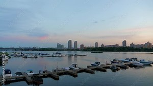 Ukraine, Kyiv. View of the Obolon housing estate. Summer, day, sunny.