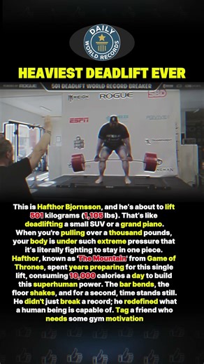Heaviest Deadlift ever #guinnessbookrecord #worldrecord #dailyworldrecords
