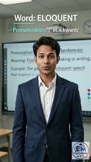 🎓 Word of the Day: ELOQUENT🗣️ Meaning: Fluent and persuasive in speaking or writing.