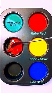 Guess the Color | Ruby red + cool yellow + blue #colormixing #amazing