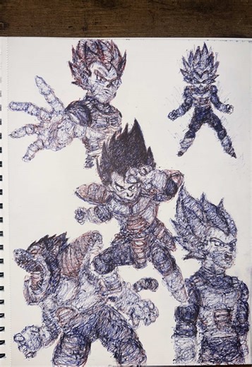 Drawing Vegeta: A Creative Dual-Hand Transformation