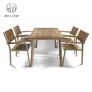 [Hot Item] Aluminum Frame Restaurant Buffet Banquet Stackable Wood Outdoor Chair