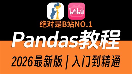 【吊打付费】2026年最佳（44集全）Pandas数据分析教程，一口气学会Pandas全部用法！（全程干货）