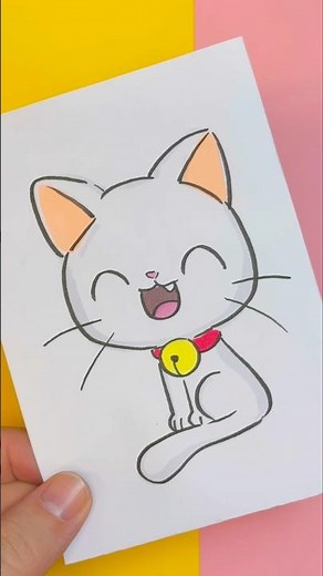 Cómo dibujar un gato kawaii paso a paso