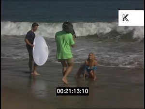 1980s, Woman Modelling at Santa Monica Beach, Photoshoot