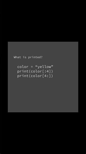 What is printed? 💚 | #computerscience #coding #programming #python #strings #print #substring