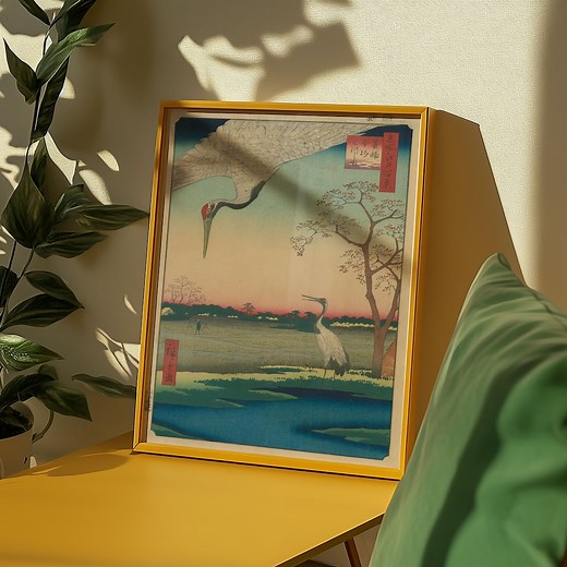 Utagawa Hiroshige (1797 - 1858) - #102 Mikawa Island, Kanasugi and Minowa - 100 Views of Edo (1857) - Ukiyo-e - Japanese Art Poster Gift - Etsy UK