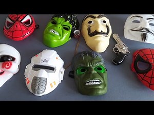 Süper Kahraman Maskeleri / Birçok Oyuncak Maske Hulk, Spiderman, Vendetta, Dali, Saw