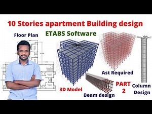 10 floors Apartment building design by ETABS Software | Building design | Civil engineering |