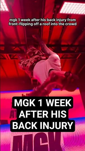 mgk 1 week after his back injury. Unc thinks he's still in his 20s. Someone stop mgk from doing that