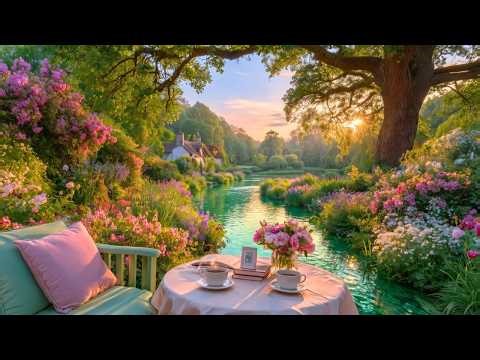 a beautifult spring view in april 🍃 morning birds, water sounds & ASMR ambience for rest, calm focus