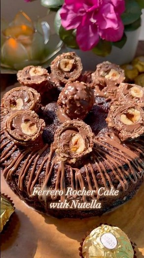 Ferrero Rocher Cake with Nutella: A dreamy blend of chocolate, hazelnut & crunchy goodness!