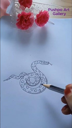 Realistic Snake Pencil Drawing | Step-by-Step Tutorial for Beginners #shorts
