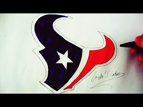 Como Desenhar a logo do Houston Texans - (How to Draw Houston Texans logo) - NFL LOGOS #5