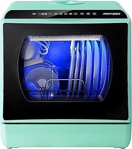 Amazon.com: AIRMSEN Portable Countertop Dishwashers, 5 Washing Programs Mini Dishwashers with 5 L Built-in Water Tank and Double-layered Glass Door, No Hookup Needed for Home, Apartments & RVs : Appliances
