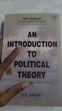 an introduction to Political Theory by o.p. Gauba 9th edition thoroughly revised edition|book