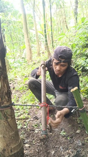 Deadfall trap with a large axe#trap#outdoors #survival