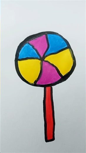 Sweet Lollipop Drawing | Easy and Satisfying Coloring for Kids #Shorts