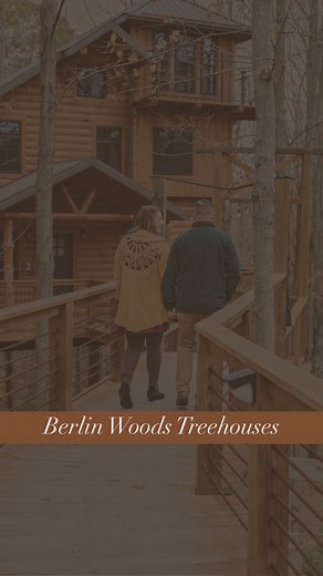 7K views · 82 reactions | Nestled in the scenic woods of Amish Country, these stunning treehouses are just under a mile from the charming shops and restaurants in downtown Berlin • Perched 30 feet above the ground, each custom treehouse offers a full kitchen, a cozy fireplace, and a relaxing jacuzzi tub, making it the perfect getaway for anniversaries, honeymoons, or a family-friendly retreat. | Ohio Amish Country | Facebook