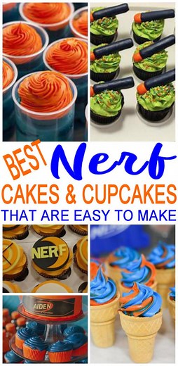 Nerf Cake and Nerf Gun Cupcake - Easy & Simple Ideas | Kimspired DIY