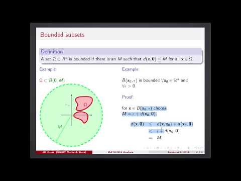 Bounded subsets -- definition and examples