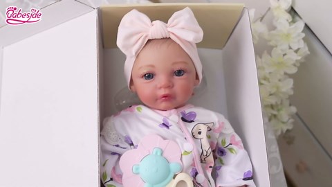 BABESIDE 18-Inch Reborn Baby Doll Girl – Realistic Lifelike Bebe Reborn de Silicona with Bunny Outfit, Magnetic Pacifier, Bottle, Diaper & Birth Certificate, Real Life Baby Dolls Gift for Kids Ages 3+
