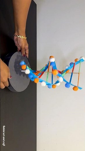 🧬 DIY DNA Model Using Popsicle Sticks & Clay Balls |Science Project #shorts #dnaworkingmodel