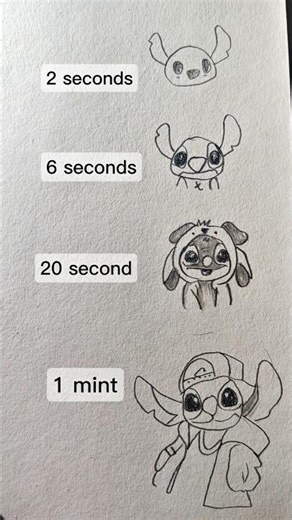 How to draw stitch on different levels #shorts