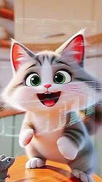Cute Cartoon Cat vs Mouse |🤣🐈🐀Fluffy Calico Cat Chasing Mouse 🐱✨